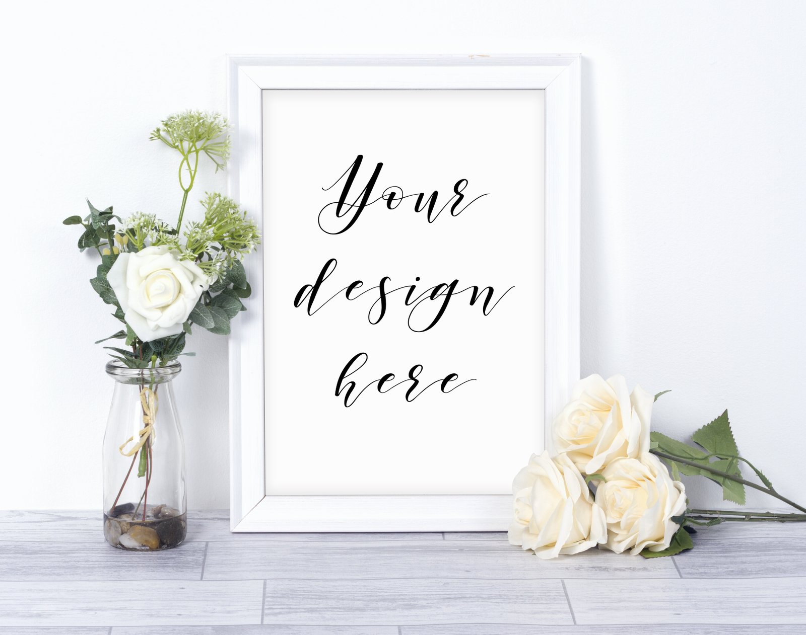White A4 Frame Mockup Scene