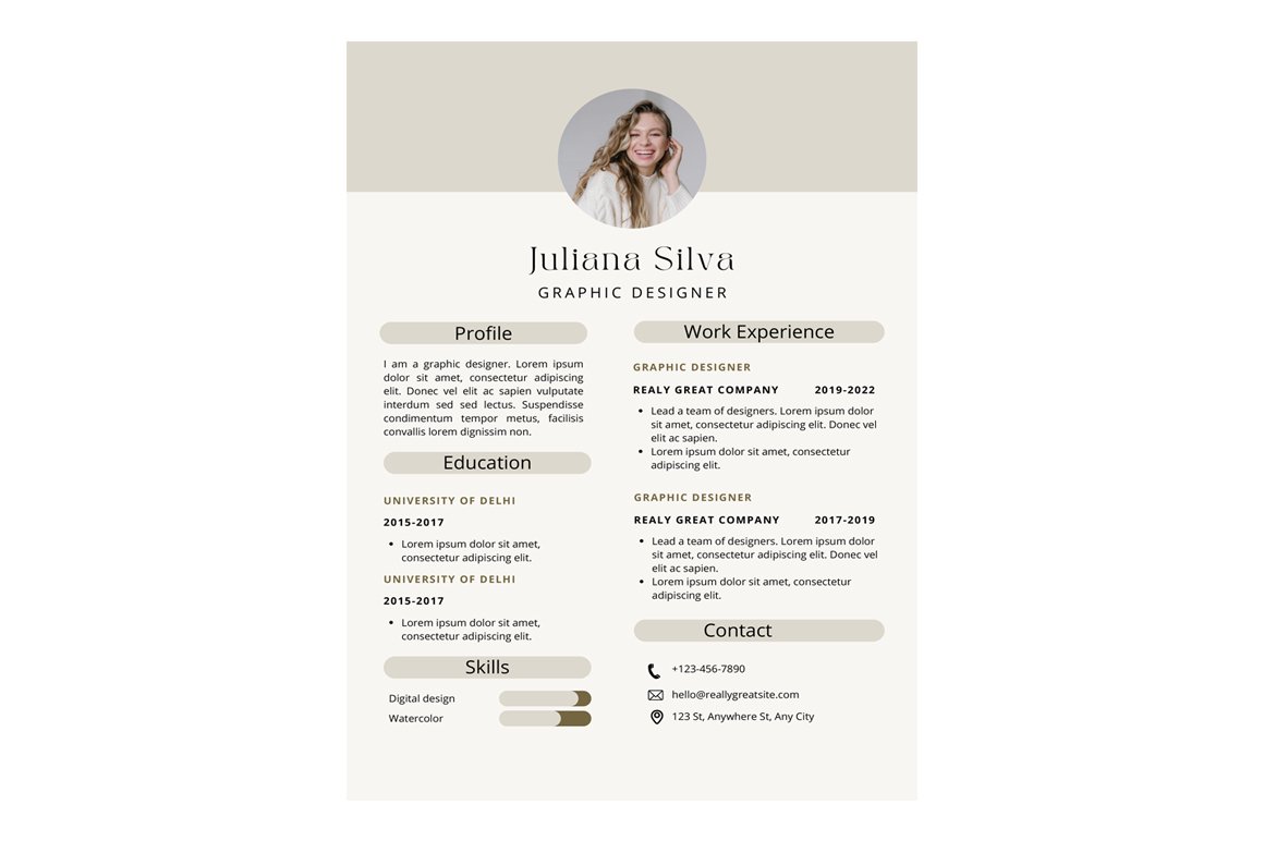 Beige Tan Boho Artistic Resume for Creatives