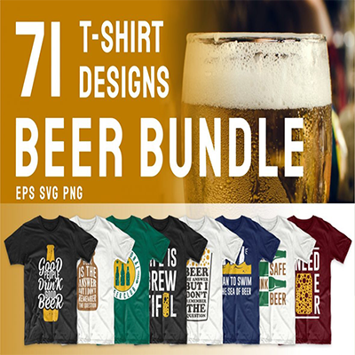 Beer Slogan T-shirt Designs Bundle