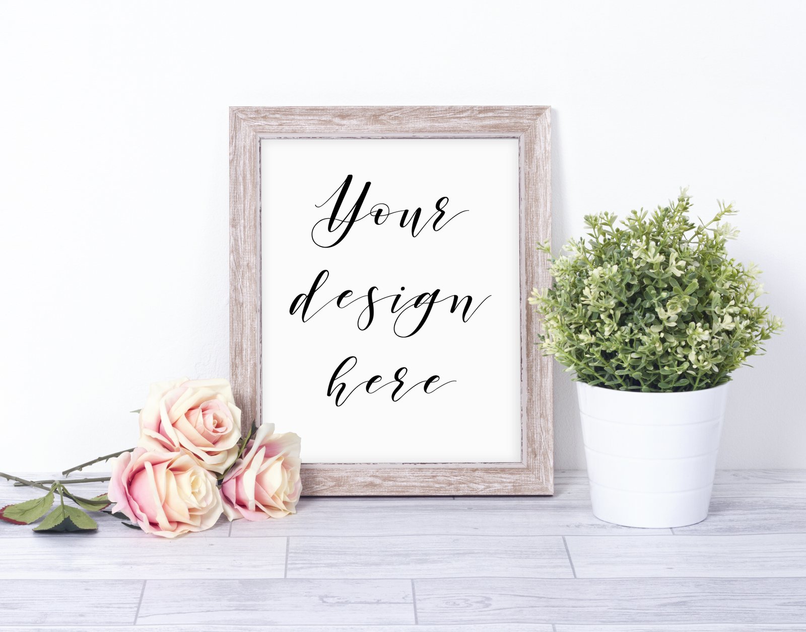 Rustic Wooden Frame Mock Up