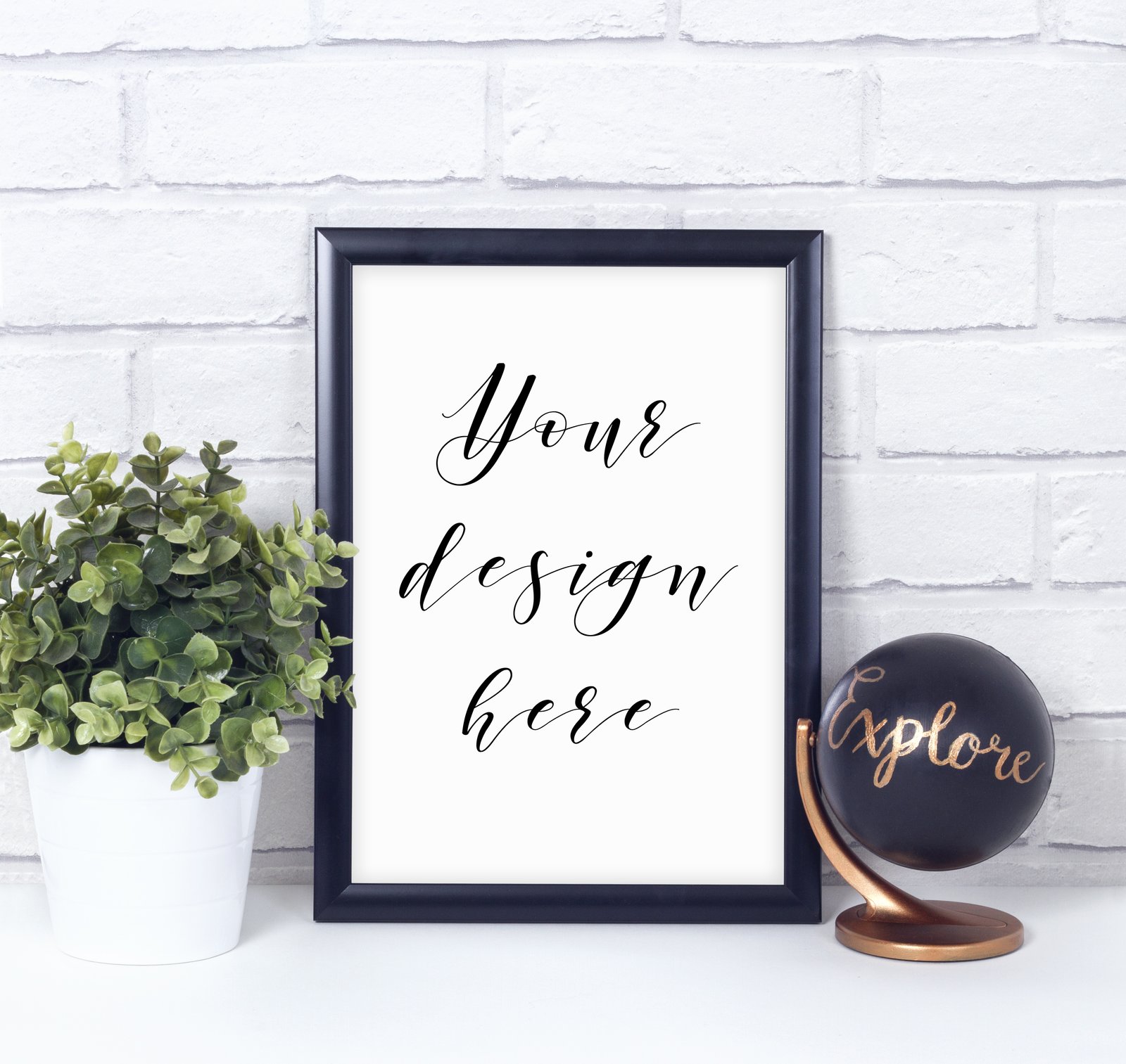 Black Frame Mockup Photo Scene