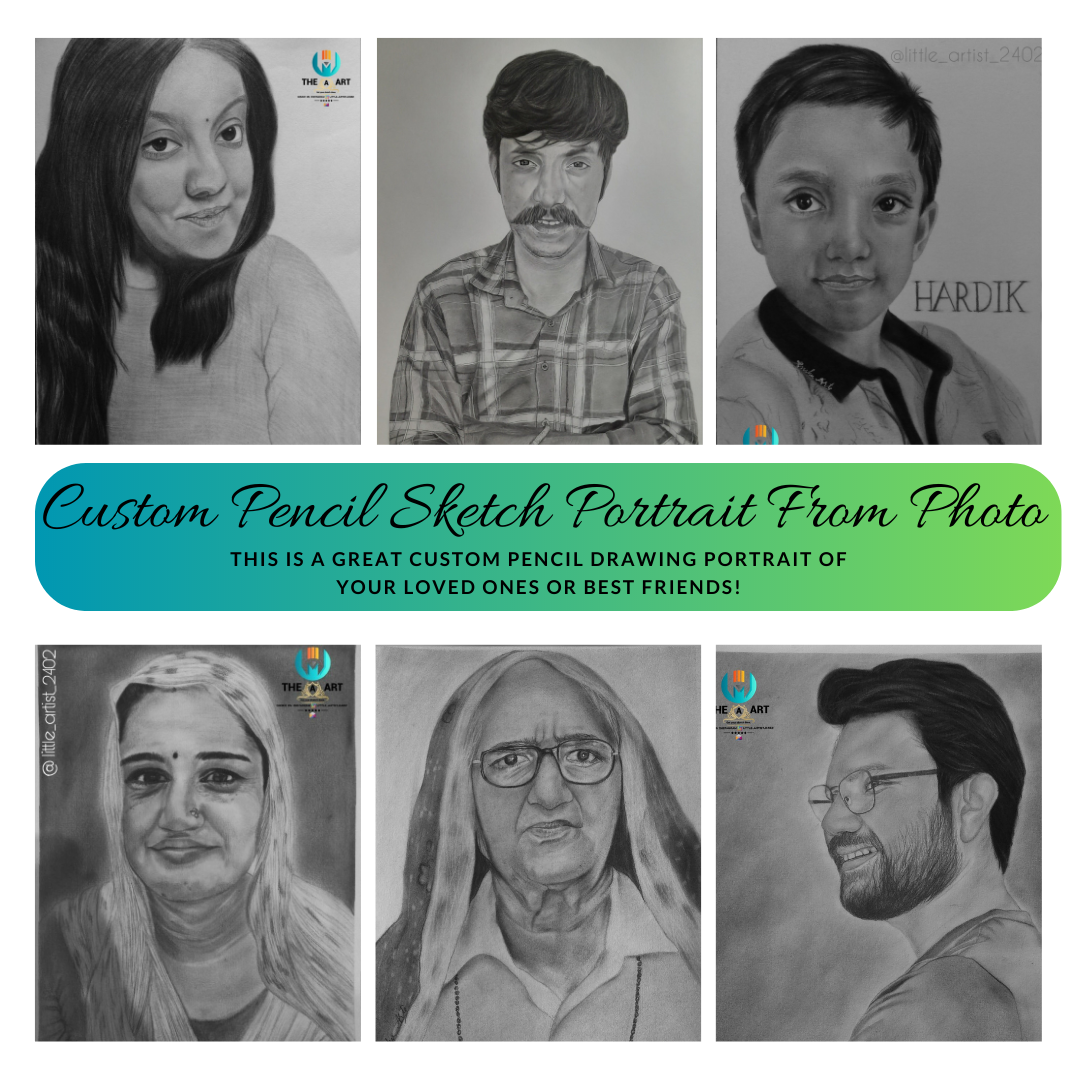 Customised realistic pencil Portrait From your best photograph .